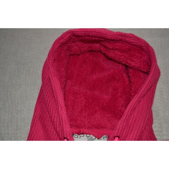 46239-a Spyder Fleece Hoodie Pullover Front Pockets Pink Size XS Womens - Picture 8 of 9